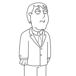 Mayor Adam West Family Guy Free Coloring Page for Kids