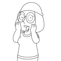 Meg Griffin Happy Family Guy Free Coloring Page for Kids
