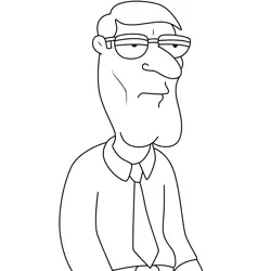 Mr. Berler Family Guy Free Coloring Page for Kids