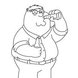 Peter Griffin Drinking Family Guy Free Coloring Page for Kids