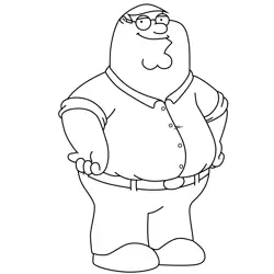 Peter Griffin Family Guy Free Coloring Page for Kids