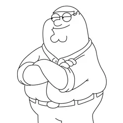 Peter Griffin Folding his Hands Family Guy Free Coloring Page for Kids