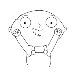 Stewie Griffin Happy Family Guy Free Coloring Page for Kids