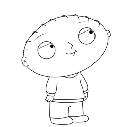 Stewie Griffin Wearing Casuals Family Guy Free Coloring Page for Kids