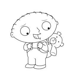 Stewie Griffin with Rupert Family Guy Free Coloring Page for Kids