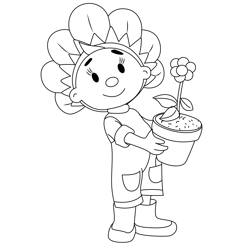Fifi With Flower Free Coloring Page for Kids