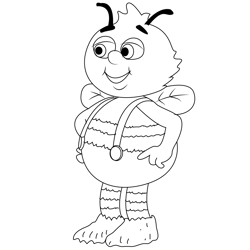 Fuzzbuzz Smiling Free Coloring Page for Kids