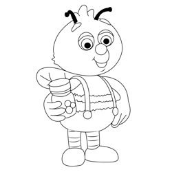 Fuzzbuzz Standing Free Coloring Page for Kids