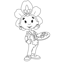 Violet Loves Painting Free Coloring Page for Kids