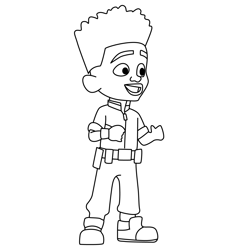 Jayden Jamal Jones Firebuds Free Coloring Page for Kids