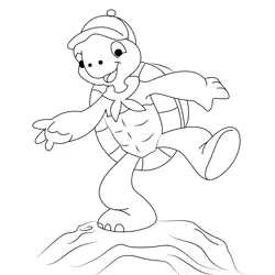 Enjoying Franklin Free Coloring Page for Kids