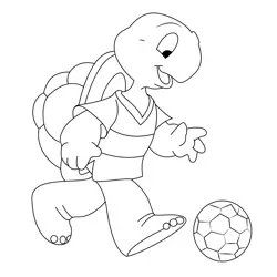 Franklin Playing Football Free Coloring Page for Kids
