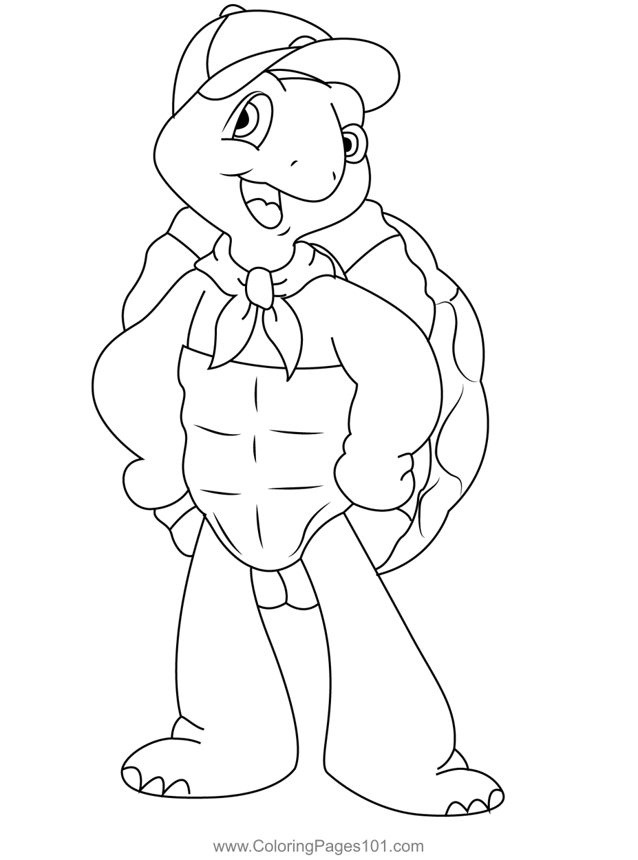 Smiling Franklin Coloring Page for Kids - Free Franklin Printable