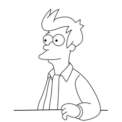 Philip J. Fry 1 Free Coloring Page for Kids