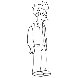 Philip J. Fry 2 Free Coloring Page for Kids