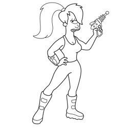 Turanga Leela 2 Free Coloring Page for Kids