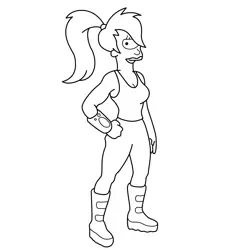 Turanga Leela 3 Free Coloring Page for Kids