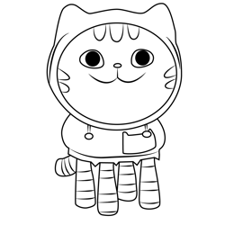 DJ Catnip Gabby's Dollhouse Free Coloring Page for Kids