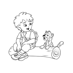 Go Diego Go 1 Free Coloring Page for Kids