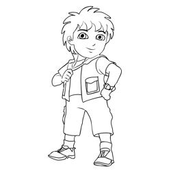 Go Diego Go 3 Free Coloring Page for Kids