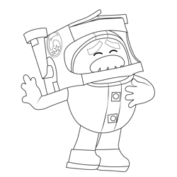 Glitch's Astronaut helmet Go Jetters Free Coloring Page for Kids