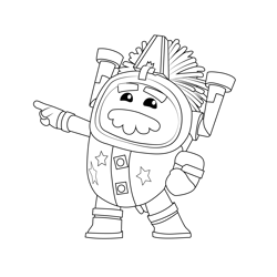 Glitch's Ubercorn costume Go Jetters Free Coloring Page for Kids