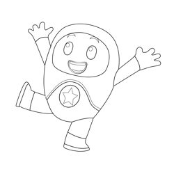 Kyan Jumping Go Jetters Free Coloring Page for Kids