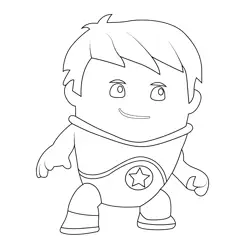 Kyan Smiling Go Jetters Free Coloring Page for Kids