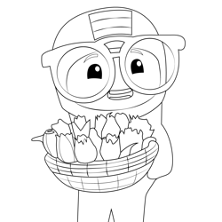 Lars wearing Glasses Go Jetters Free Coloring Page for Kids
