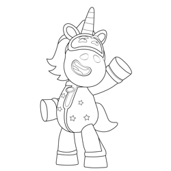 Ubercorn Dancing Go Jetters Free Coloring Page for Kids