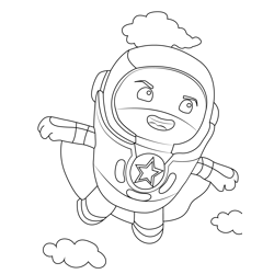 Xuli High Flying Go Jetters Free Coloring Page for Kids
