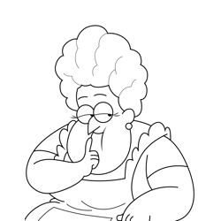 Abuelita Gravity Falls Free Coloring Page for Kids
