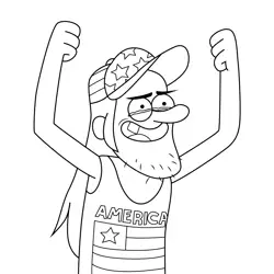 America guy Gravity Falls Free Coloring Page for Kids