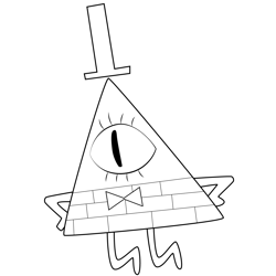 Bill Cipher Gravity Falls Free Coloring Page for Kids