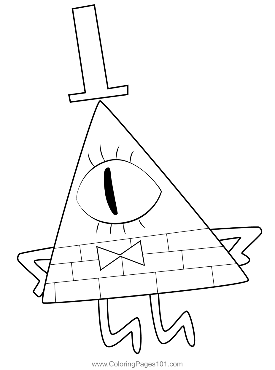 Bill Cipher Gravity Falls Coloring Page for Kids - Free Gravity Falls
