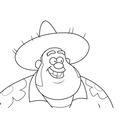 Bud Gleeful Smiling Gravity Falls Free Coloring Page for Kids