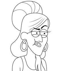 Caryn Pines Gravity Falls Free Coloring Page for Kids