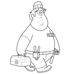 Deuce Gravity Falls Free Coloring Page for Kids