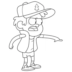 Dipper Pines Angry Gravity Falls Free Coloring Page for Kids