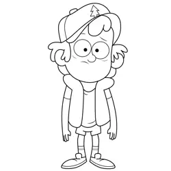 Dipper Pines Gravity Falls Free Coloring Page for Kids