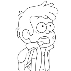 Dipper Pines Shocked Gravity Falls Free Coloring Page for Kids