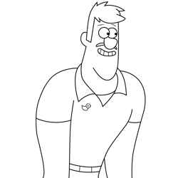 Hank Gravity Falls Free Coloring Page for Kids