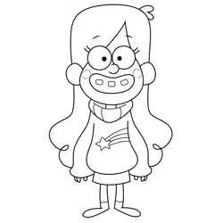 Mabel Pines Gravity Falls Free Coloring Page for Kids