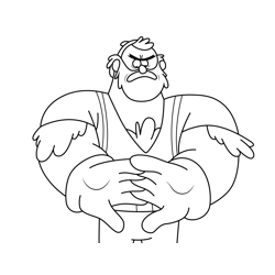 Manly Dan Gravity Falls Free Coloring Page for Kids