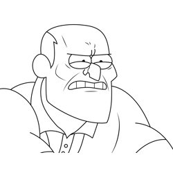 Mr. Poolcheck Gravity Falls Free Coloring Page for Kids