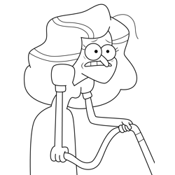Mrs. Gleeful Gravity Falls Free Coloring Page for Kids