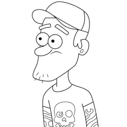 Nate Gravity Falls Free Coloring Page for Kids