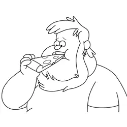Pizza Guy Gravity Falls Free Coloring Page for Kids