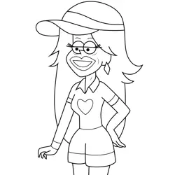 Priscilla Northwest Gravity Falls Free Coloring Page for Kids