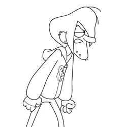 Robbie Valentino Angry Gravity Falls Free Coloring Page for Kids